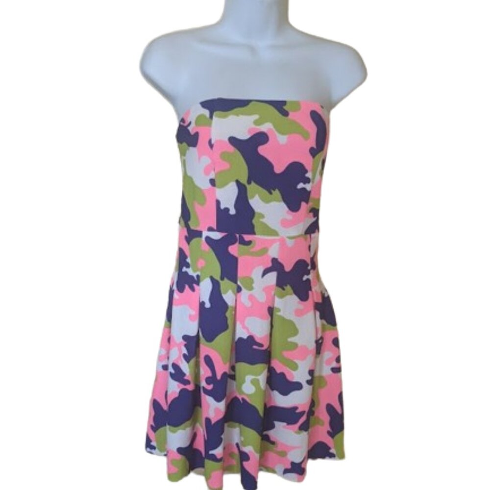 Camo Print - Bright Colors - Sleeveless Dress Size Small NEW NWT